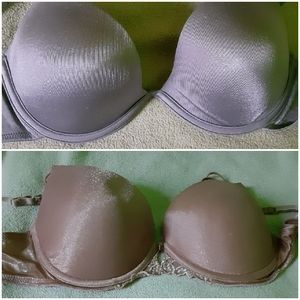 36C Vassarette Bra Tan/Gray Bundle